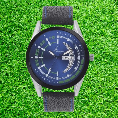 Stylish Blue Dial Day And Date Working Analog Watch